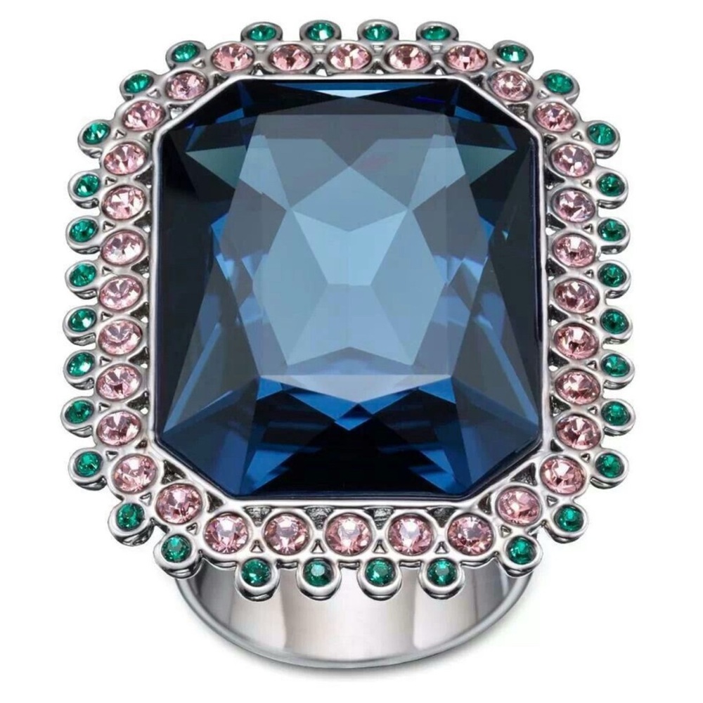 NWOT Retired Y2K Swarovski “Spectacle" sapphire crystal statement cocktail ring